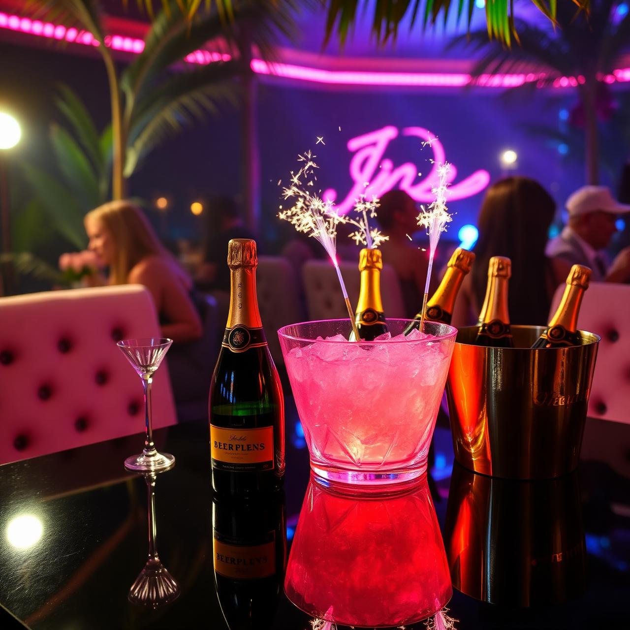 VIP table with champagne